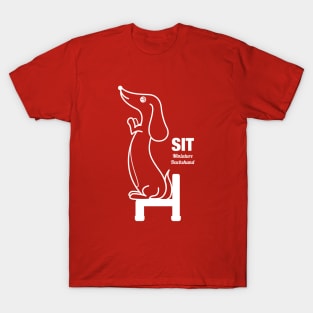 Miniature Dachshund SIT -White- T-Shirt